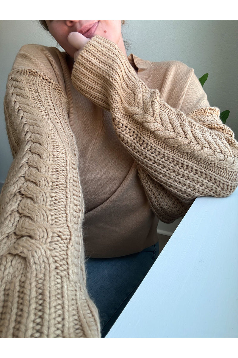 Coming Home Cable Knit Sleeve Sweater