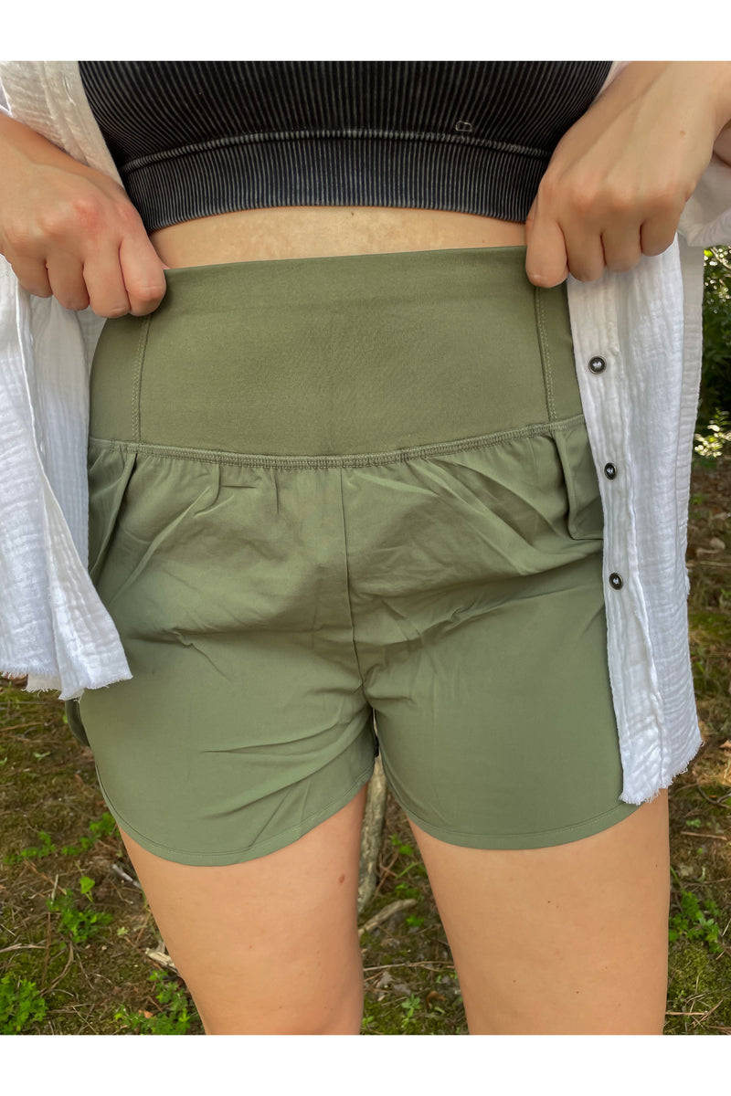 Simply Stevie Athletic Shorts in Olive Green