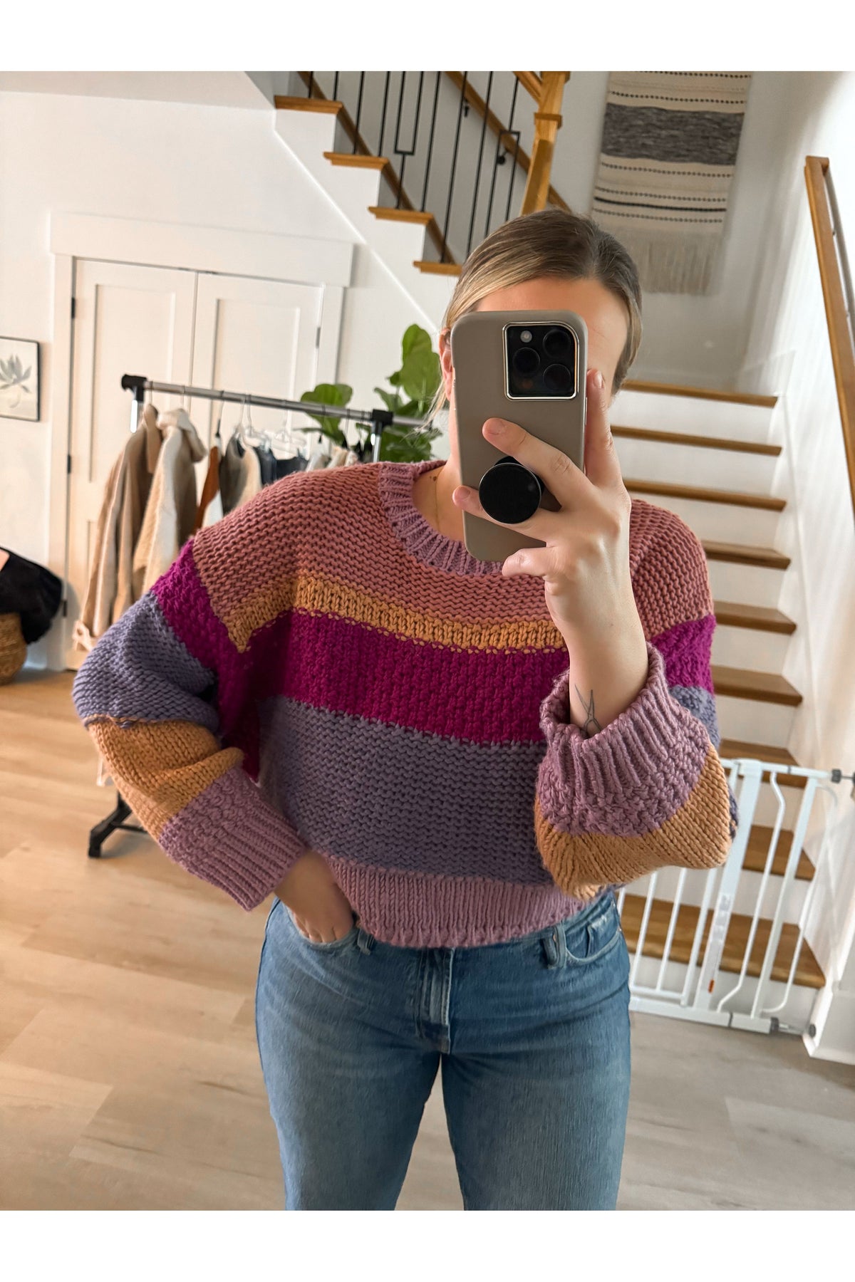 Kimi Striped Cropped Sweater