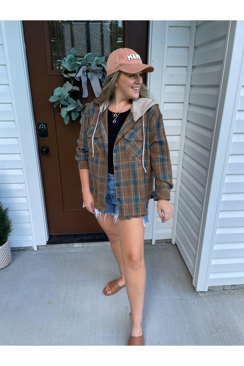 Country Roads Hooded Flannel