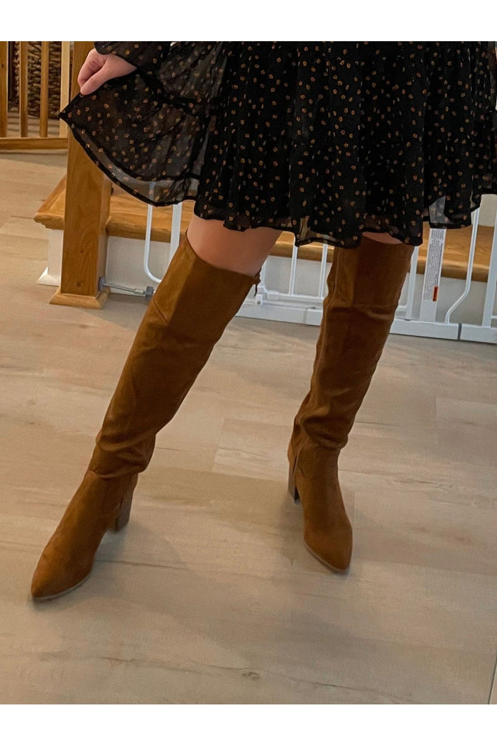 Blaine Knee High Boots in Camel