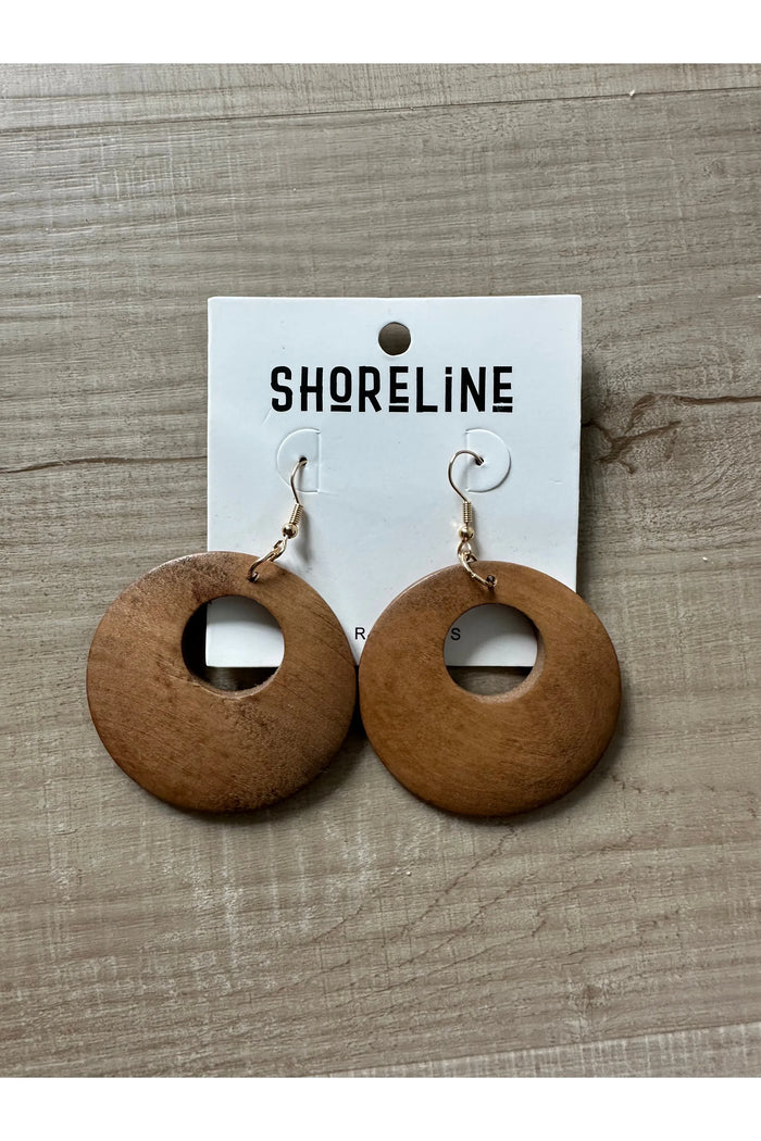Shoreline Wooden Disk Earrings