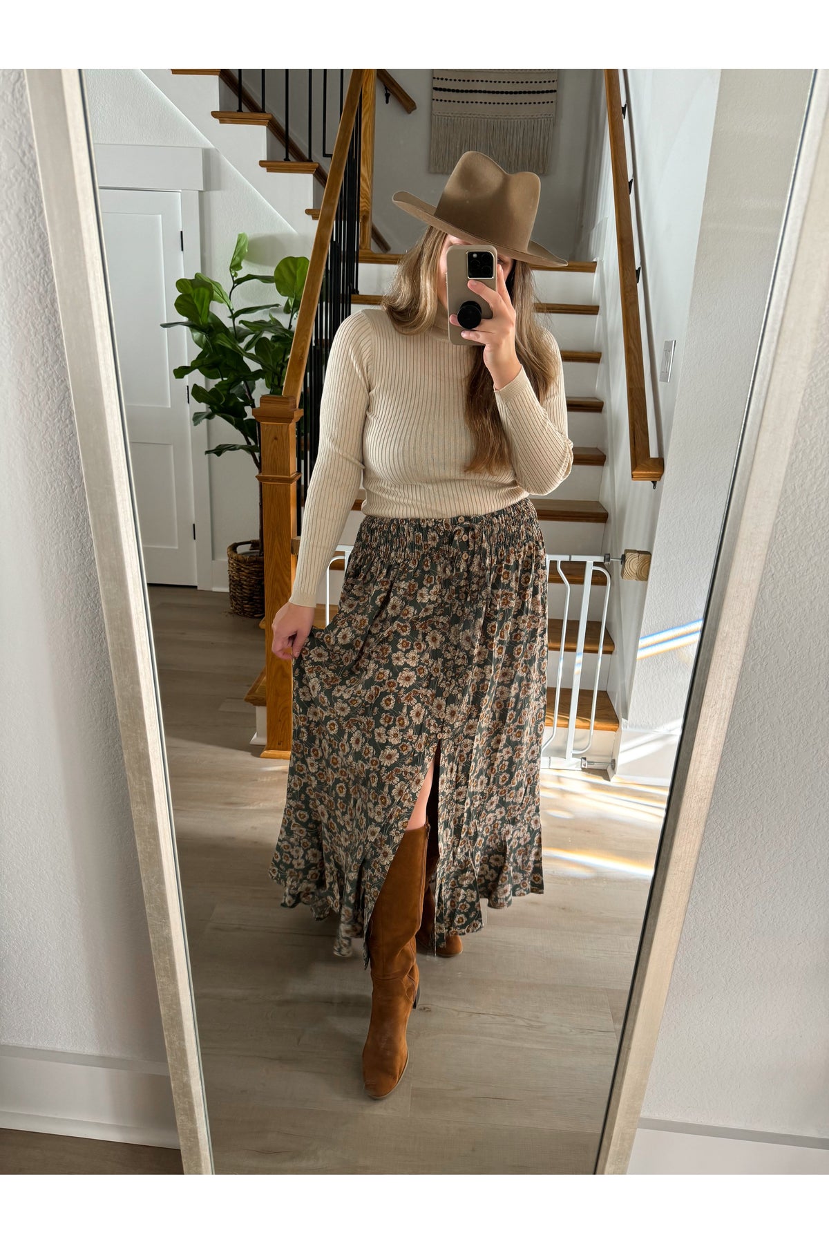 Josephine Floral Maxi Skirt in Pine