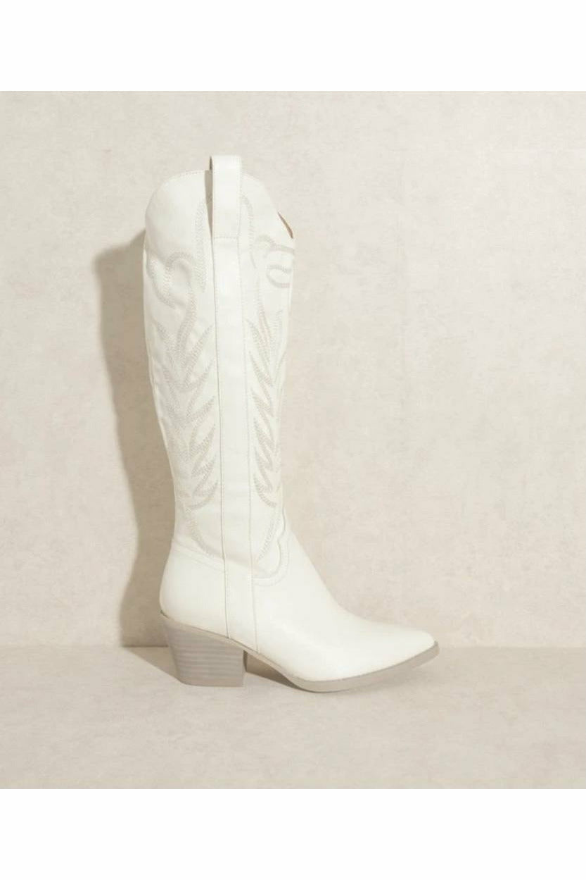 Dutton Tall White Cowgirl Boots