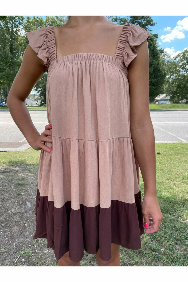 Nadia Ruffled Sleeve Mini Dress