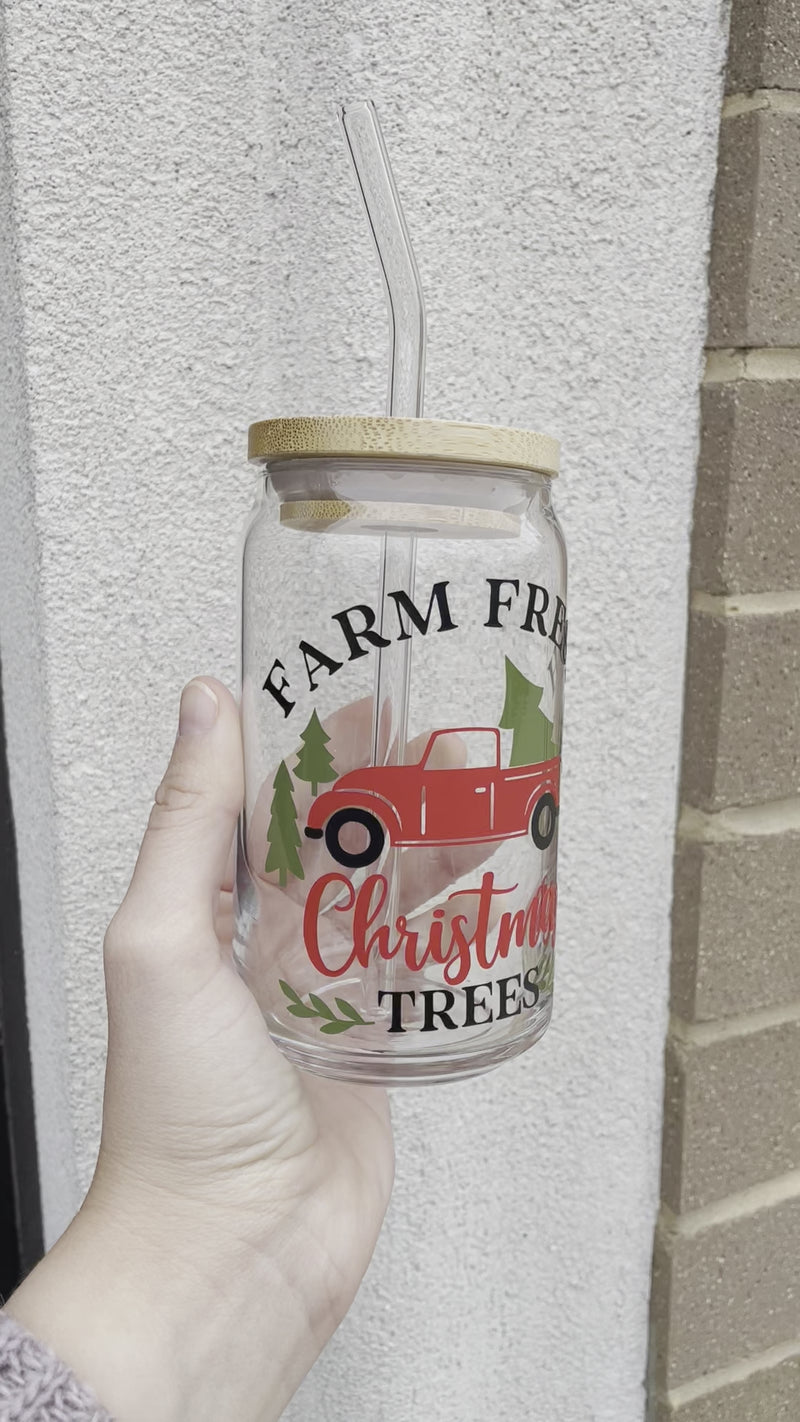 Farm Fresh Christmas Tree Glass cup
