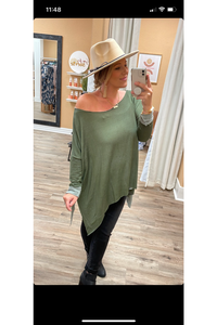 Lean With It Top in Olive