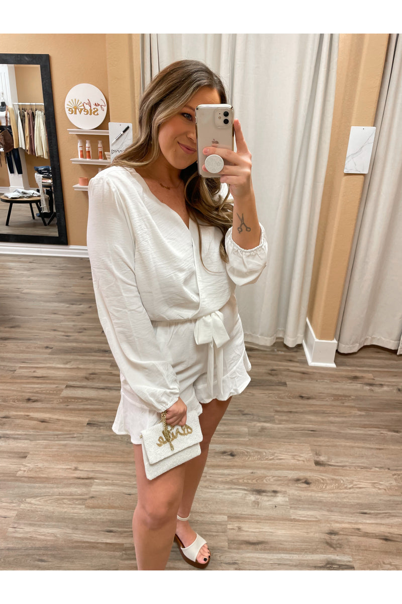 Your Heart or Mine Romper in White
