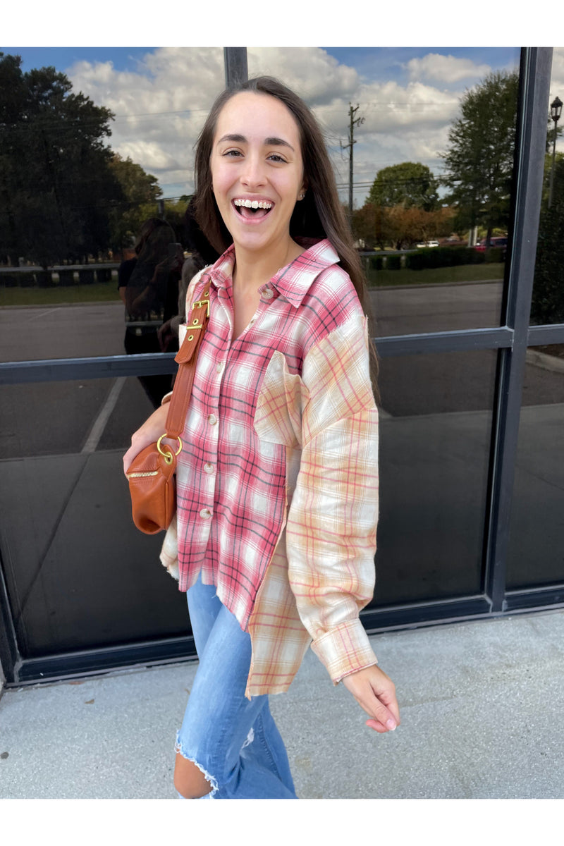 Zoey Plaid Button Down Top