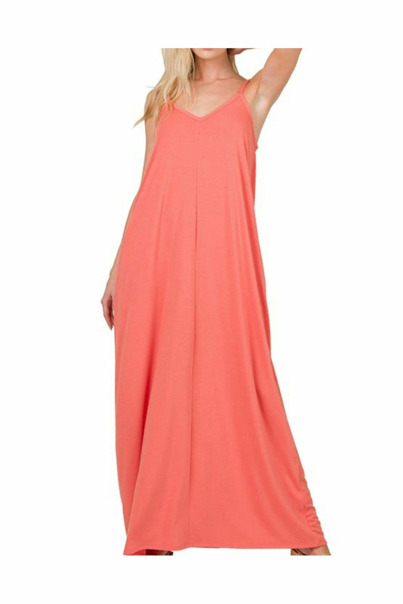 Simply Stevie Maxi Dress in Coral