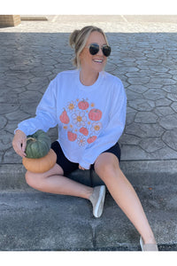 Pumpkin Flowers Graphic Sweatshirt