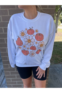 Pumpkin Flowers Graphic Sweatshirt